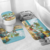 Jamaica Christmas Bathroom Set with Rasta Santa Snowman Hammock Angel Palm Trees and Tropical Beach Design - Wonder Print Shop