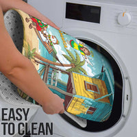 Jamaica Christmas Bathroom Set with Rasta Santa Snowman Hammock Angel Palm Trees and Tropical Beach Design - Wonder Print Shop