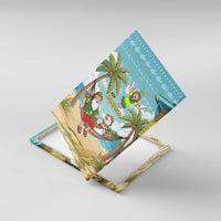 Jamaica Christmas Canvas Wall Art with Rasta Santa Snowman Hammock Angel Palm Trees and Tropical Beach Design - Wonder Print Shop