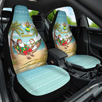 Jamaica Christmas Car Seat Cover with Rasta Santa Snowman Hammock Angel Palm Trees and Tropical Beach Design - Wonder Print Shop