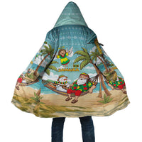 Jamaica Christmas Cloak with Rasta Santa Snowman Hammock Angel Palm Trees and Tropical Beach Design - Wonder Print Shop