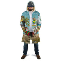 Jamaica Christmas Cloak with Rasta Santa Snowman Hammock Angel Palm Trees and Tropical Beach Design - Wonder Print Shop