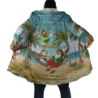 Jamaica Christmas Cloak with Rasta Santa Snowman Hammock Angel Palm Trees and Tropical Beach Design - Wonder Print Shop