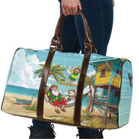 Jamaica Christmas Travel Bag with Rasta Santa Snowman Hammock Angel Palm Trees and Tropical Beach Design - Wonder Print Shop