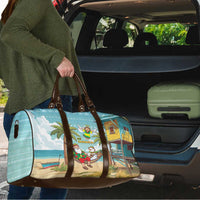 Jamaica Christmas Travel Bag with Rasta Santa Snowman Hammock Angel Palm Trees and Tropical Beach Design - Wonder Print Shop