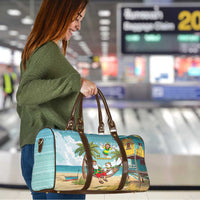 Jamaica Christmas Travel Bag with Rasta Santa Snowman Hammock Angel Palm Trees and Tropical Beach Design - Wonder Print Shop