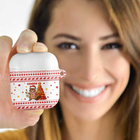 Canada Christmas AirPods Case with Beaver Maple Tree Ice Wine Pie and Red White Knit Pattern Design - Wonder Print Shop