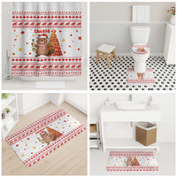 Canada Christmas Bathroom Set with Beaver Maple Tree Ice Wine Pie and Red White Knit Pattern Design - Wonder Print Shop