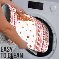 Canada Christmas Bathroom Set with Beaver Maple Tree Ice Wine Pie and Red White Knit Pattern Design - Wonder Print Shop