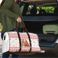 Canada Christmas Travel Bag with Beaver Maple Tree Ice Wine Pie and Red White Knit Pattern Design - Wonder Print Shop