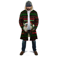 Viking Christmas Cloak with Santa Warrior Axe Nordic Symbols Red Green Black Knit Pattern Design - Wonder Print Shop