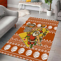 Basketball Santa Claus Christmas Area Rug Xmas Holiday Patterns - Wonder Print Shop