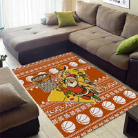 Basketball Santa Claus Christmas Area Rug Xmas Holiday Patterns - Wonder Print Shop