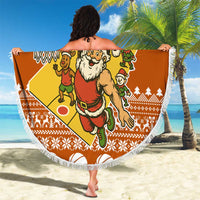 Basketball Santa Claus Christmas Beach Blanket Xmas Holiday Patterns - Wonder Print Shop