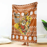 Basketball Santa Claus Christmas Blanket Xmas Holiday Patterns - Wonder Print Shop