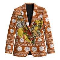 Basketball Santa Claus Christmas Blazer Xmas Holiday Patterns - Wonder Print Shop