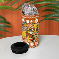 Basketball Santa Claus Christmas 4 in 1 Can Cooler Tumbler Xmas Holiday Patterns - Wonder Print Shop