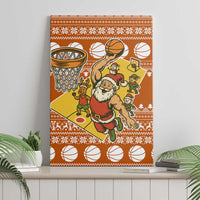 Basketball Santa Claus Christmas Canvas Wall Art Xmas Holiday Patterns - Wonder Print Shop