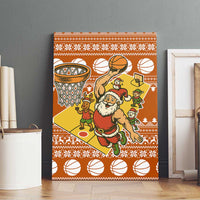 Basketball Santa Claus Christmas Canvas Wall Art Xmas Holiday Patterns - Wonder Print Shop