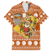 Basketball Santa Claus Christmas Family Matching Off The Shoulder Long Sleeve Dress and Hawaiian Shirt Xmas Holiday Patterns - Wonder Print Shop