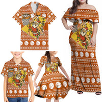 Basketball Santa Claus Christmas Family Matching Off Shoulder Maxi Dress and Hawaiian Shirt Xmas Holiday Patterns - Wonder Print Shop