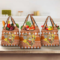 Basketball Santa Claus Christmas Grocery Bag Xmas Holiday Patterns - Wonder Print Shop