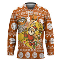 Basketball Santa Claus Christmas Hockey Jersey Xmas Holiday Patterns - Wonder Print Shop