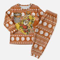 Basketball Santa Claus Christmas Pajama Set Xmas Holiday Patterns - Wonder Print Shop