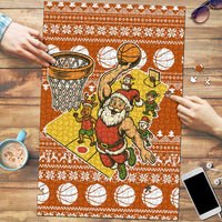 Basketball Santa Claus Christmas Puzzle Xmas Holiday Patterns - Wonder Print Shop
