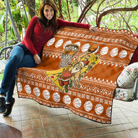 Basketball Santa Claus Christmas Quilt Xmas Holiday Patterns - Wonder Print Shop