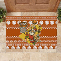 Basketball Santa Claus Christmas Rubber Doormat Xmas Holiday Patterns - Wonder Print Shop