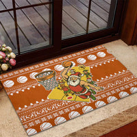 Basketball Santa Claus Christmas Rubber Doormat Xmas Holiday Patterns - Wonder Print Shop