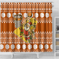 Basketball Santa Claus Christmas Shower Curtain Xmas Holiday Patterns - Wonder Print Shop