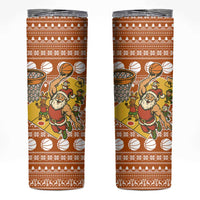 Basketball Santa Claus Christmas Skinny Tumbler Xmas Holiday Patterns - Wonder Print Shop