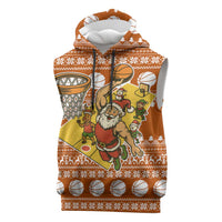 Basketball Santa Claus Christmas Sleeveless Hoodie Xmas Holiday Patterns - Wonder Print Shop