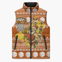 Basketball Santa Claus Christmas Sleeveless Puffer Jacket Xmas Holiday Patterns - Wonder Print Shop