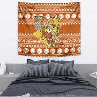 Basketball Santa Claus Christmas Tapestry Xmas Holiday Patterns - Wonder Print Shop