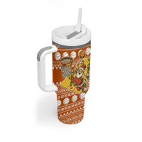 Basketball Santa Claus Christmas Tumbler With Handle Xmas Holiday Patterns - Wonder Print Shop