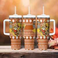 Basketball Santa Claus Christmas Tumbler With Handle Xmas Holiday Patterns - Wonder Print Shop