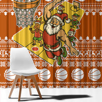 Basketball Santa Claus Christmas Window Curtain Xmas Holiday Patterns - Wonder Print Shop