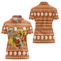 Basketball Santa Claus Christmas Women Polo Shirt Xmas Holiday Patterns - Wonder Print Shop