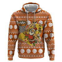 Basketball Santa Claus Christmas Zip Hoodie Xmas Holiday Patterns - Wonder Print Shop