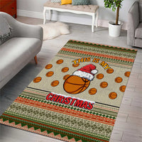 Basketball Winter Christmas Area Rug Xmas Holiday Patterns - Wonder Print Shop