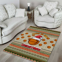 Basketball Winter Christmas Area Rug Xmas Holiday Patterns - Wonder Print Shop