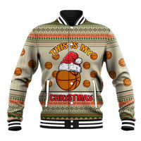 Basketball Winter Christmas Baseball Jacket Xmas Holiday Patterns - Wonder Print Shop