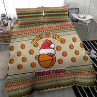 Basketball Winter Christmas Bedding Set Xmas Holiday Patterns - Wonder Print Shop