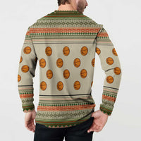 Basketball Winter Christmas Button Sweatshirt Xmas Holiday Patterns - Wonder Print Shop