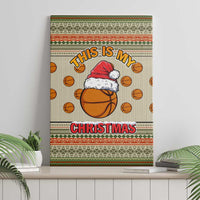 Basketball Winter Christmas Canvas Wall Art Xmas Holiday Patterns - Wonder Print Shop
