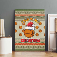 Basketball Winter Christmas Canvas Wall Art Xmas Holiday Patterns - Wonder Print Shop