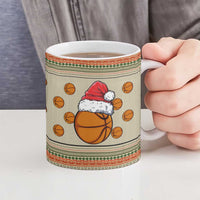 Basketball Winter Christmas Ceramic Mug Xmas Holiday Patterns - Wonder Print Shop